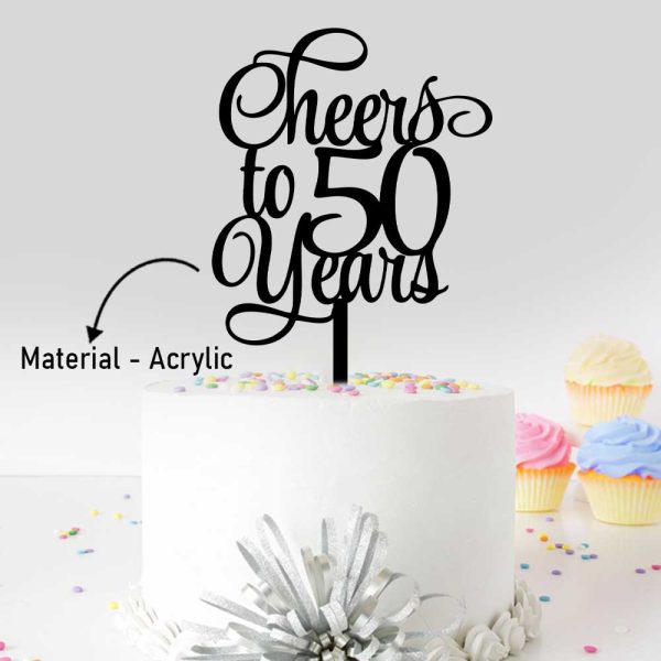 Cheers To 50 Years Cake Topper