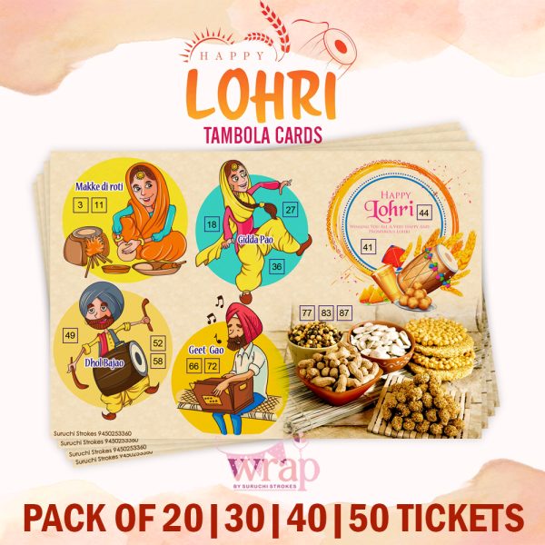 Lohri theme tambola tickets