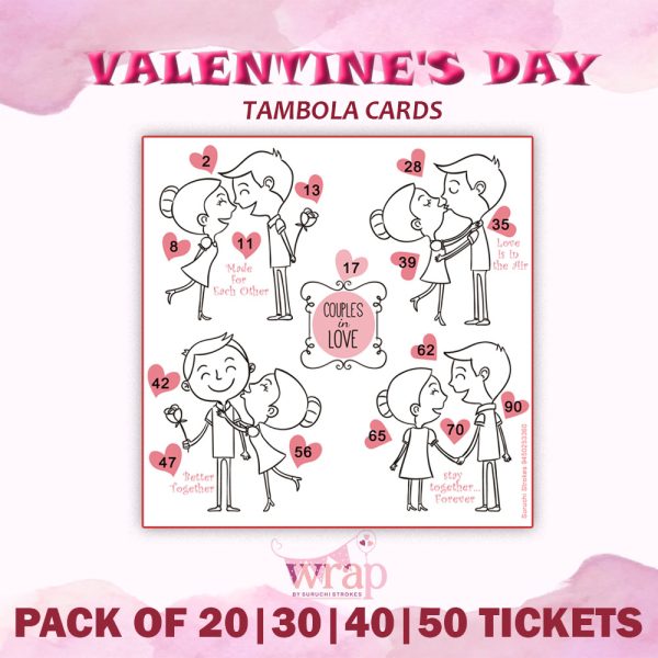 Valentine Theme Tambola Tickets