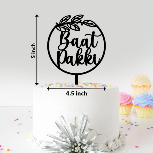 Baat Pakki Theme Acrylic Cake Topper | Cake Decoration Item For New Journey Celebration - Image 2