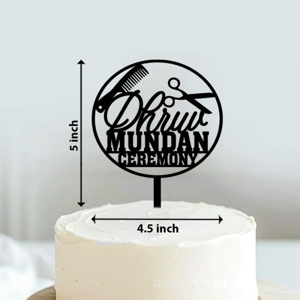 Mundan Cake Topper | First Haircut Ceremony Acrylic Cake Decoration - Image 2
