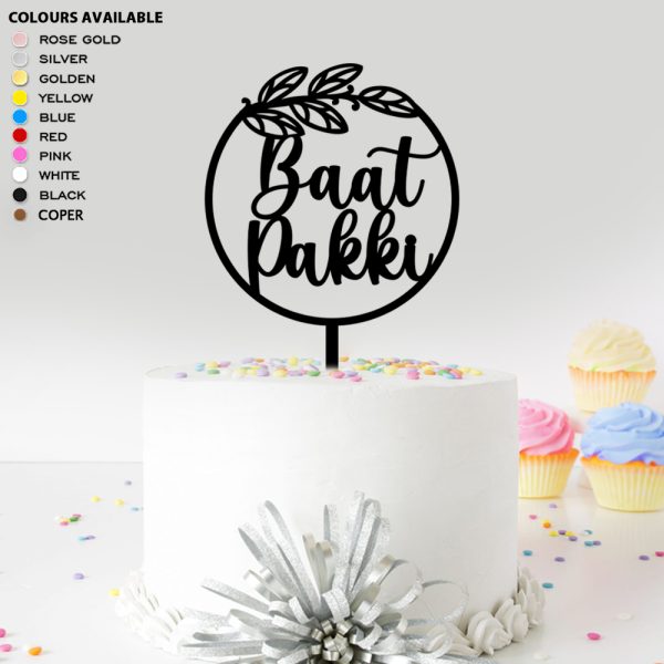 Baat Pakki Theme Acrylic Cake Topper | Cake Decoration Item For New Journey Celebration - Image 3