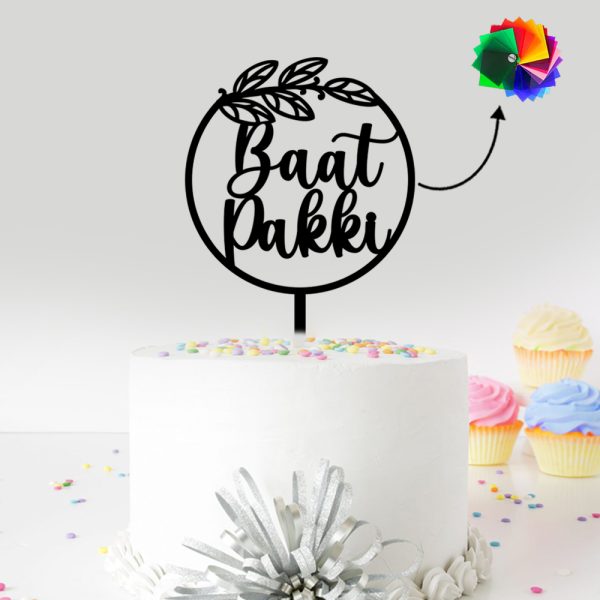 Baat Pakki Theme Acrylic Cake Topper | Cake Decoration Item For New Journey Celebration - Image 4