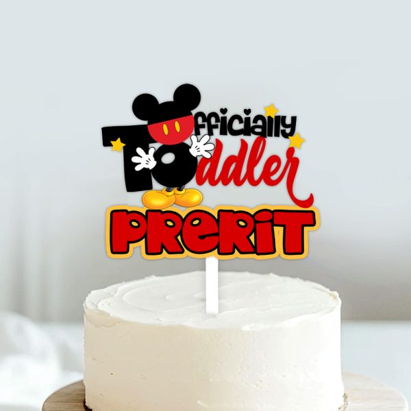 Officially Toddler Theme Cake Topper | Mickey Mouse Cake Decoration For Kids 1st 2nd Birthday - Image 4