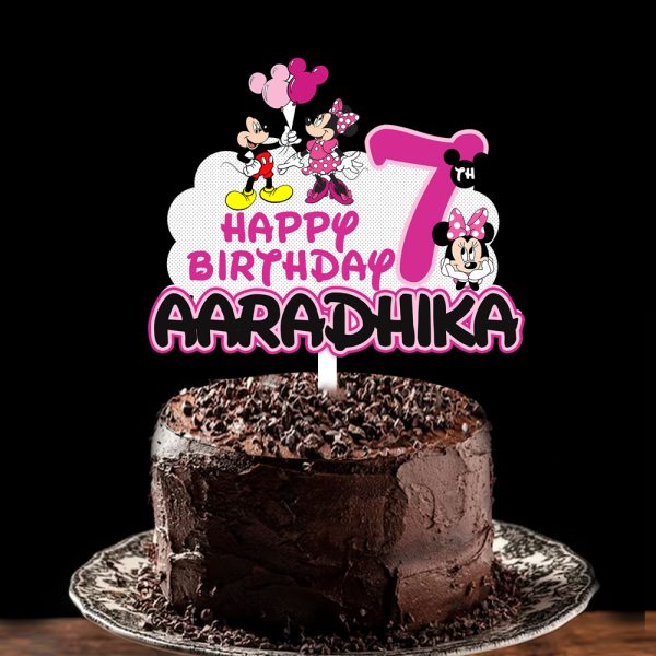 Mickey Mouse Birthday Theme | Pink Mickey Cake Topper For Kids Birthday Party - Image 5