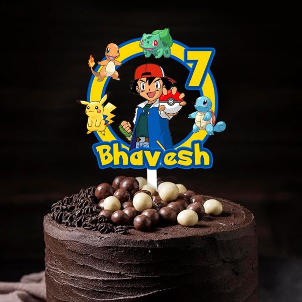 Pokemon Theme Cake Topper | Birthday Cake Decoration Item For Kids Birthday Party - Image 5