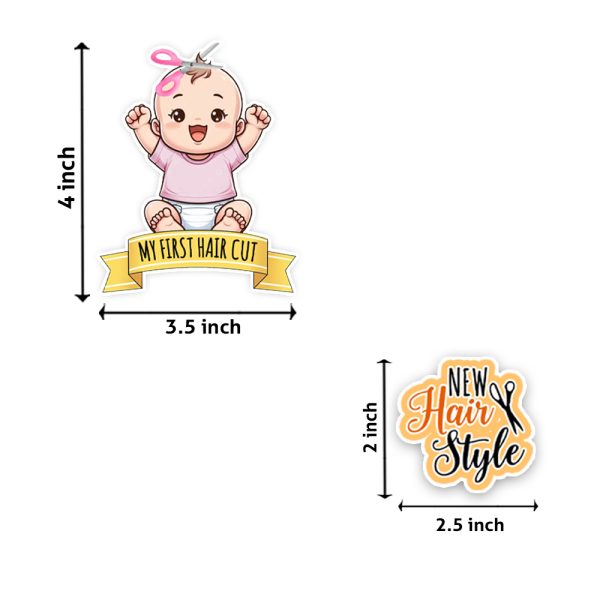 Mundan Cake Topper Set | Cake Decoration Item For Baby Girl First Haircut Ceremony - Image 2