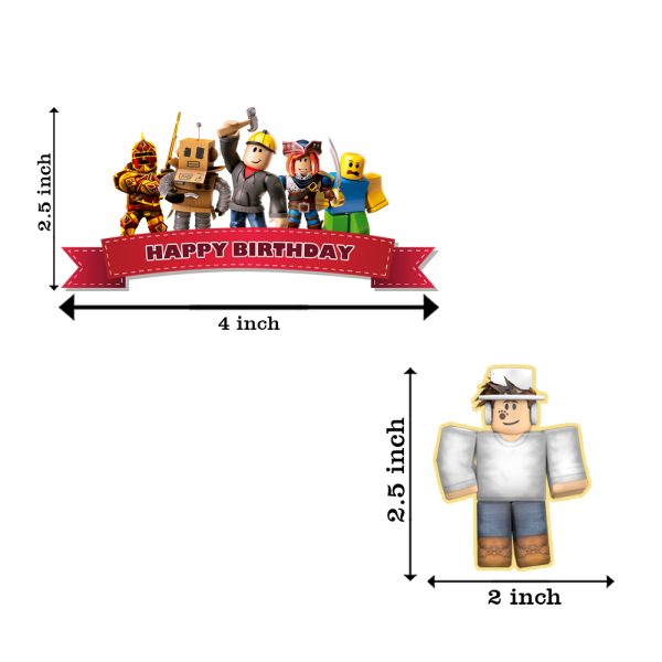 Roblox Theme Cake Topper Set | Cupcake Decoration Item For Kids Birthday Party - Image 2