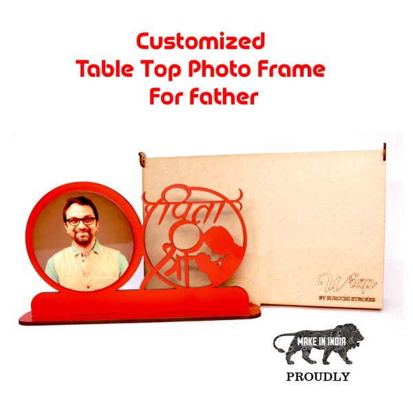Customized Photo Frame Table Top With Wooden Box | Best Gift for Fathers | Father's Day Gift Item - Image 3
