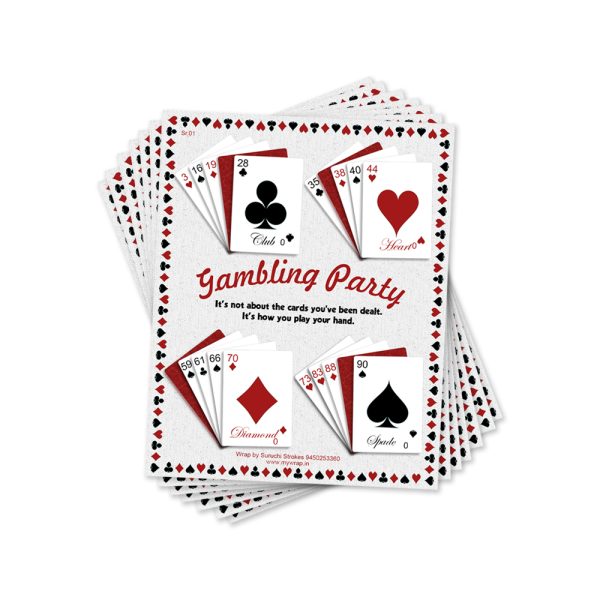 Casino Theme Tambola Tickets | Gambling Cards Game