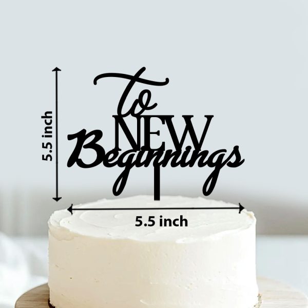 To New Beginnings Cake Topper | Acrylic Cake Decoration For Wedding | Engagement Ceremony - Image 2