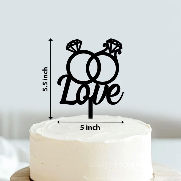 Love Cake Topper | Elegant Acrylic Cake Decoration For Wedding Anniversary | Engagement Party | Couples - Image 2