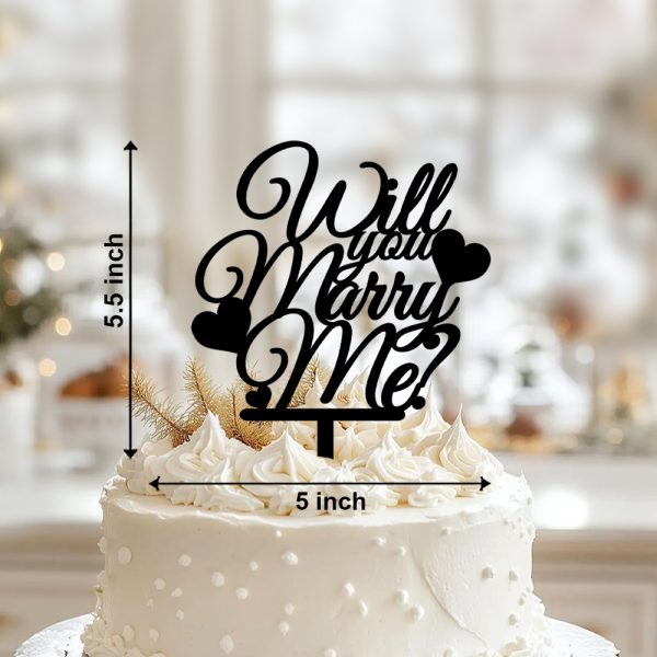 Will You Marry Me Cake Topper | Proposal Cake Decoration for Couples Valentine’s Day - Image 2