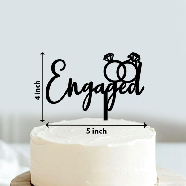 Engaged Theme Cake Topper | Cake Decoration Item For Roka Ceremony | Engagement Ceremony - Image 2