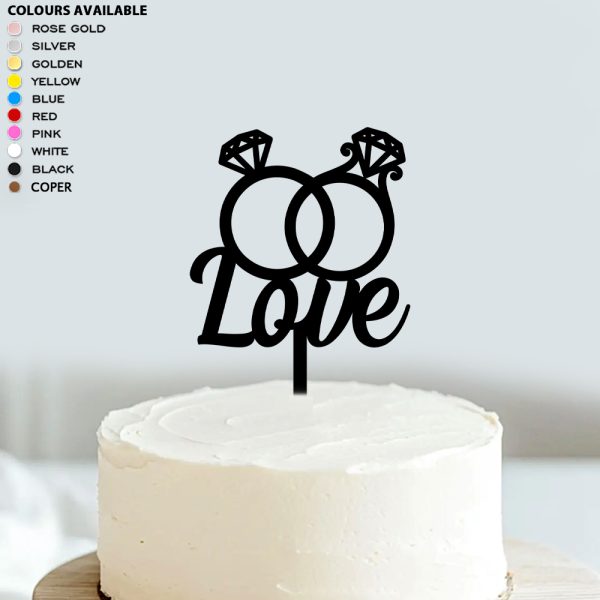 Love Cake Topper | Elegant Acrylic Cake Decoration For Wedding Anniversary | Engagement Party | Couples - Image 3