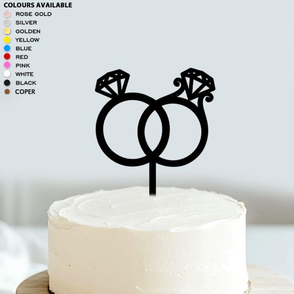 Acrylic Ring Cake Topper | Engagement Cake Decoration Item for Love Ones | Couple Ring Ceremony - Image 3