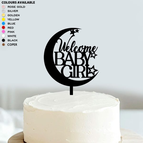 Welcome Baby Cake Topper | Newborn Baby Home Coming Acrylic Cake Decoration - Image 3