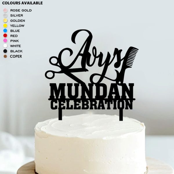 Mundan Ceremony Theme Cake Topper | Acrylic Cake Decoration Item For First Haircut Ceremony - Image 3