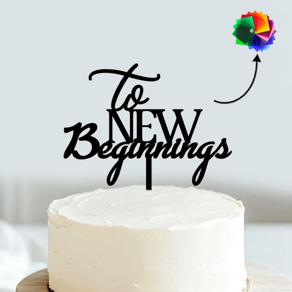 To New Beginnings Cake Topper | Acrylic Cake Decoration For Wedding | Engagement Ceremony - Image 4
