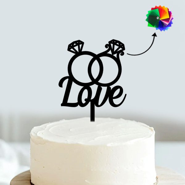 Love Cake Topper | Elegant Acrylic Cake Decoration For Wedding Anniversary | Engagement Party | Couples - Image 4