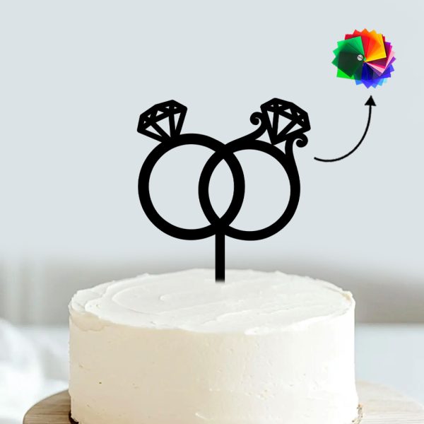 Acrylic Ring Cake Topper | Engagement Cake Decoration Item for Love Ones | Couple Ring Ceremony - Image 4