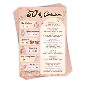 50th Birthday Theme Tambola Tickets | Celebrate the Golden Milestone