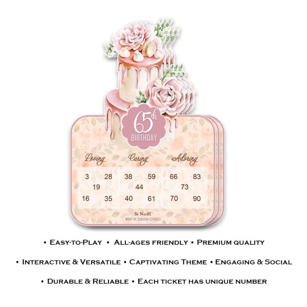 65th Birthday Theme Tambola Tickets | Housie Game Set For Milestone Birthday - Image 3