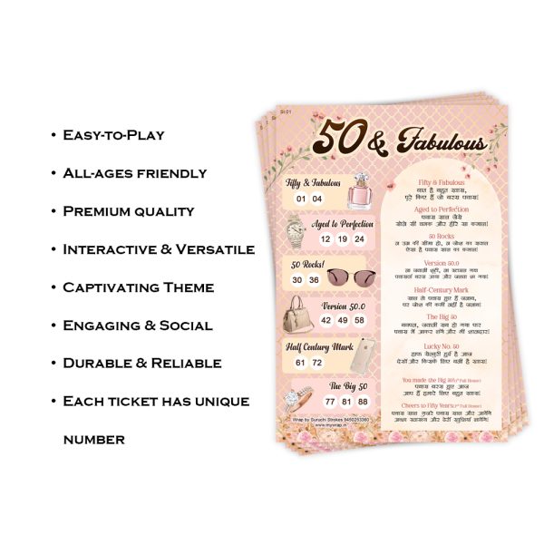 50th Birthday Theme Tambola Tickets | Celebrate the Golden Milestone - Image 3