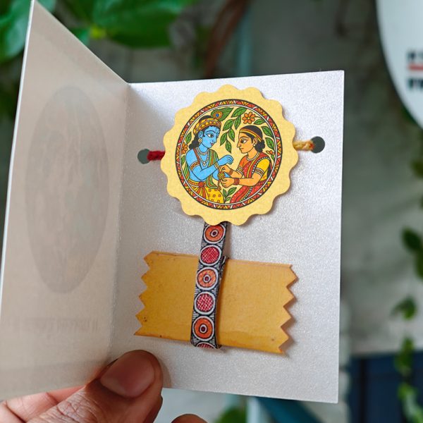 Handmade Canvas Rakhi |Rakshabandhan Handcrafted Eco-friendly Rakhi for Brother | Bhabhi | Sister - Image 3