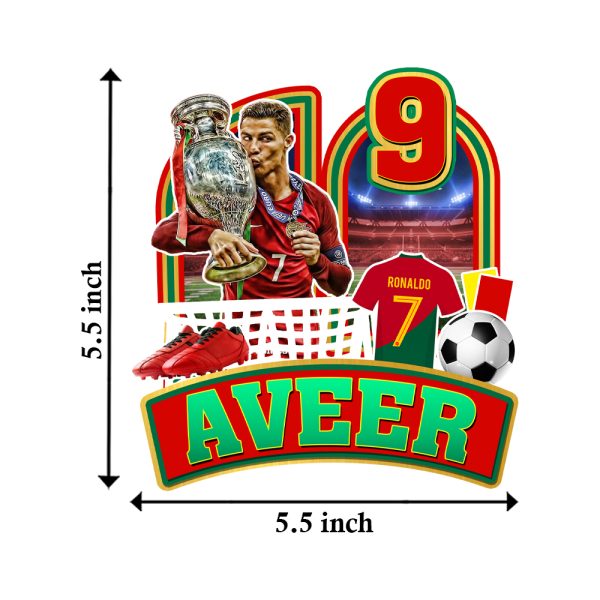 Football Ronaldo Customize Cake Topper Name & Age - Image 2