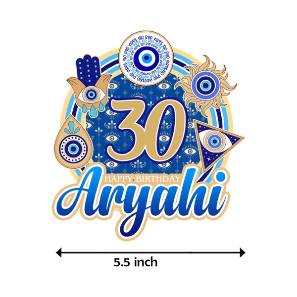 Evil Eye Customize Cake Topper Name and Age | Personalized Cake Decoration - Image 2