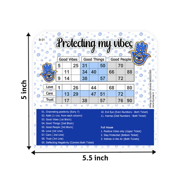 Good Vibes Tambola Tickets | Evil Eye Kitty Party Housie Games | Nazar Battu Theme Adult Astrology - Image 2