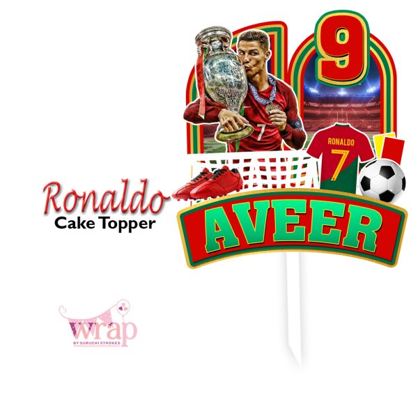 Football Ronaldo Customize Cake Topper Name & Age - Image 3