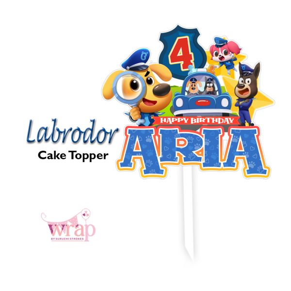 Dog Theme Customized Cake Topper | Birthday Cake Decoration |  Personalized with Name & Age - Image 5