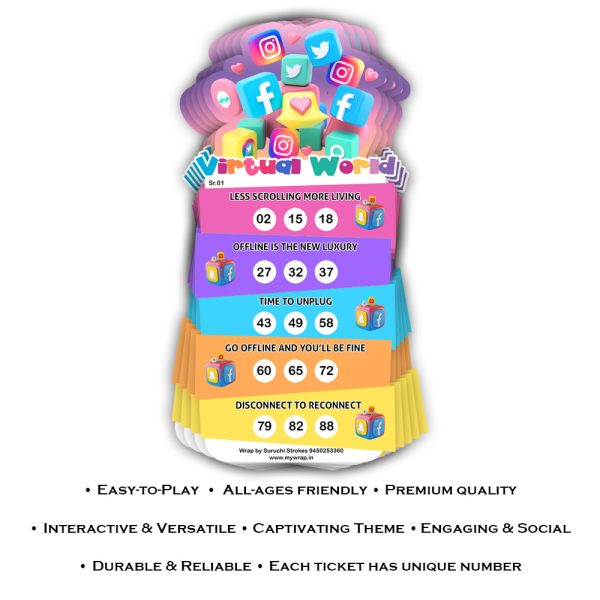 Social Media Theme Tambola Ticket | Social Platform Game for Kitty Party - Image 2