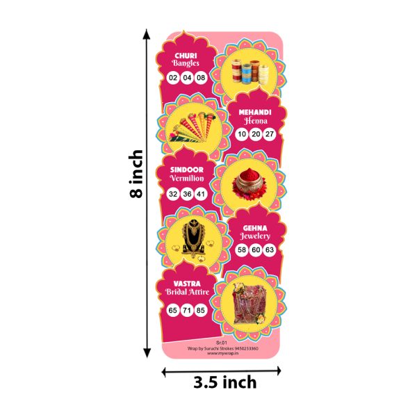 Bridal Theme Tambola Ticket | Suhag Wedding Subh Vivah Karwachauth Gangour Teej Chhath Puja Festival | Kitty Party - Image 2