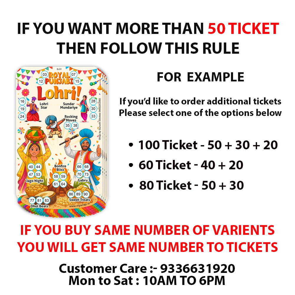 Lohri Theme Tambola Ticket | Makar Sankranti Punjabi Festival Housie Game - Image 4