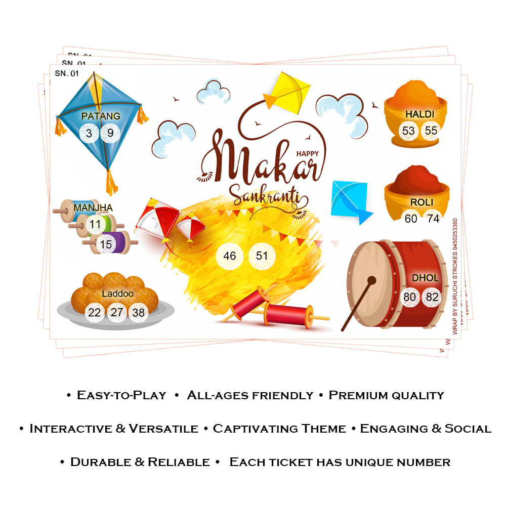 Makar Sankranti Tambola Ticket | Pongal | Lohri | Kitty Party Get Together Festival Game - Image 3