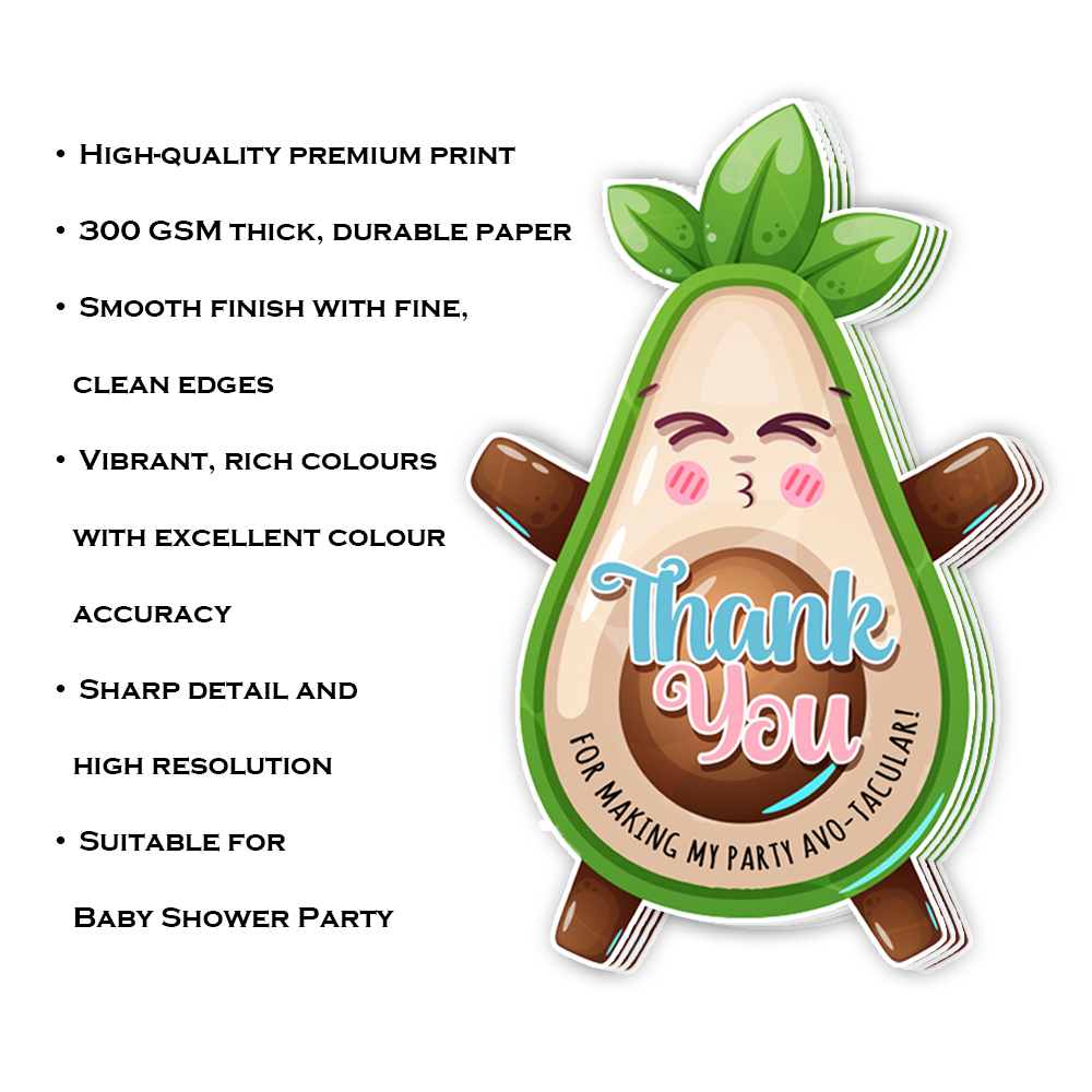 Baby Shower ThankYou Tag | Avocado Theme Return Gift Card for Welcome Baby Party - Image 4