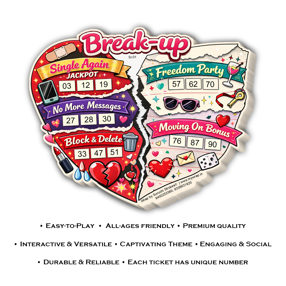 Valentine Tambola Ticket | Breakup Theme Kitty Party Game - Image 3