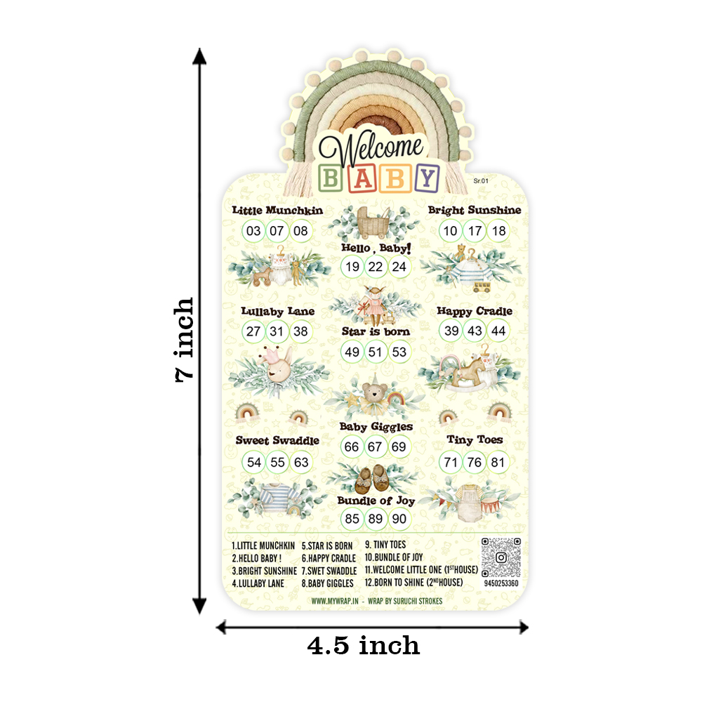 Welcome Baby Theme Tambola Ticket | New Born Home Coming Celebration Party Game - Image 2