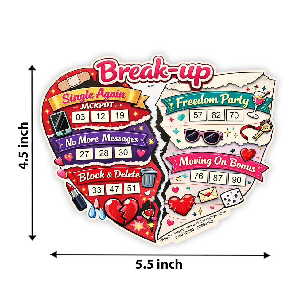 Valentine Tambola Ticket | Breakup Theme Kitty Party Game - Image 2