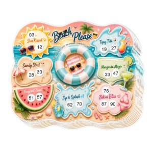 Beach theme tambola ticket | Summer Pool Kitty Party Housie Game