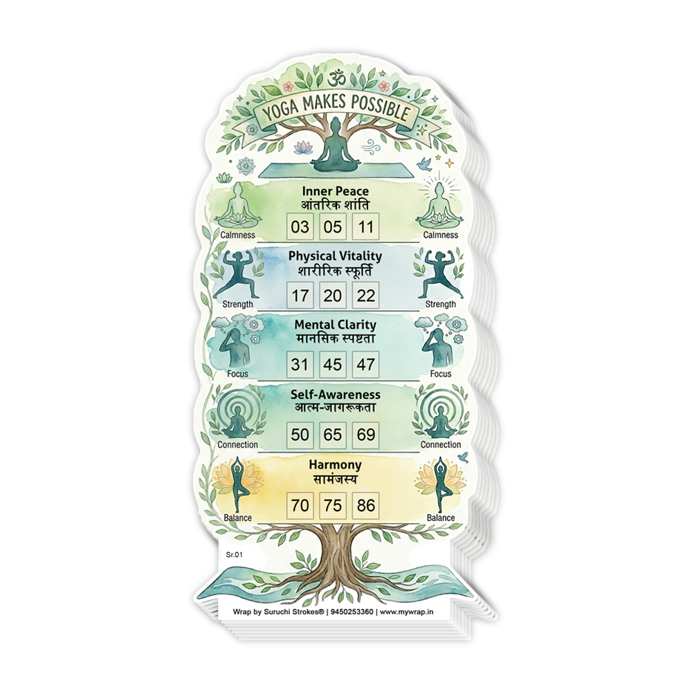Yoga Theme Tambola Ticket | Meditation | Health Fitness Housie Game