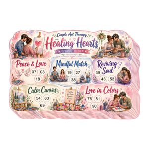 Couple Theme Tambola Ticket | Love Heart Kitty Party Celebration Game