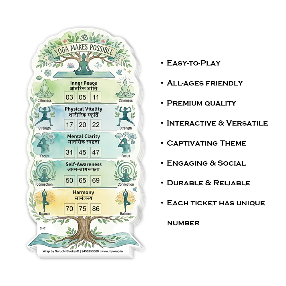 Yoga Theme Tambola Ticket | Meditation | Health Fitness Housie Game - Image 3