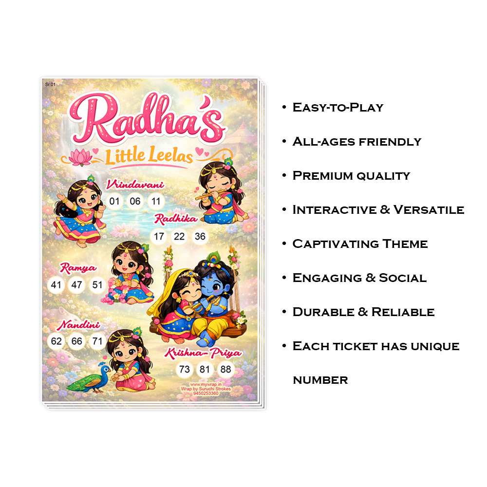Radha Theme Tambola | Welcome Baby Girl | Birthday Party | Janmashtami Housie Game - Image 2