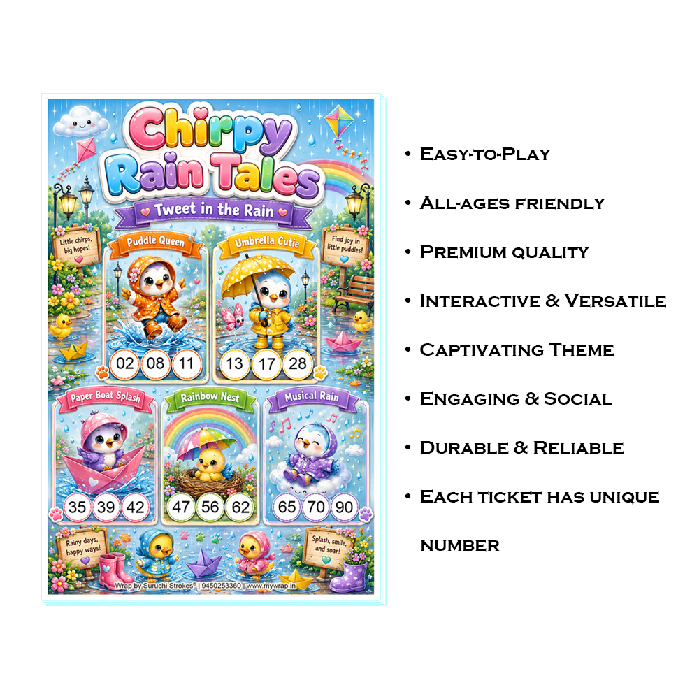 Monsoon Tambola Ticket | Birthday Theme Kitty Party Housie Game - Image 3