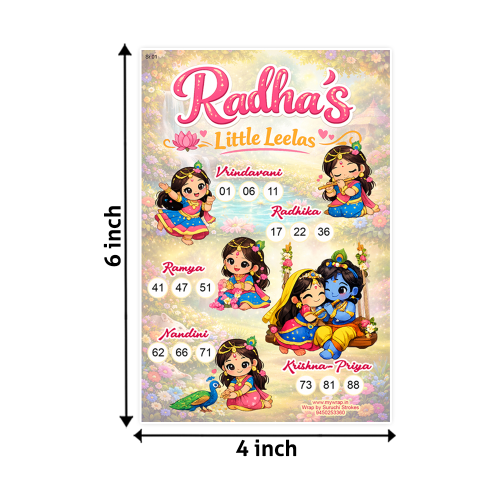 Radha Theme Tambola | Welcome Baby Girl | Birthday Party | Janmashtami Housie Game - Image 3