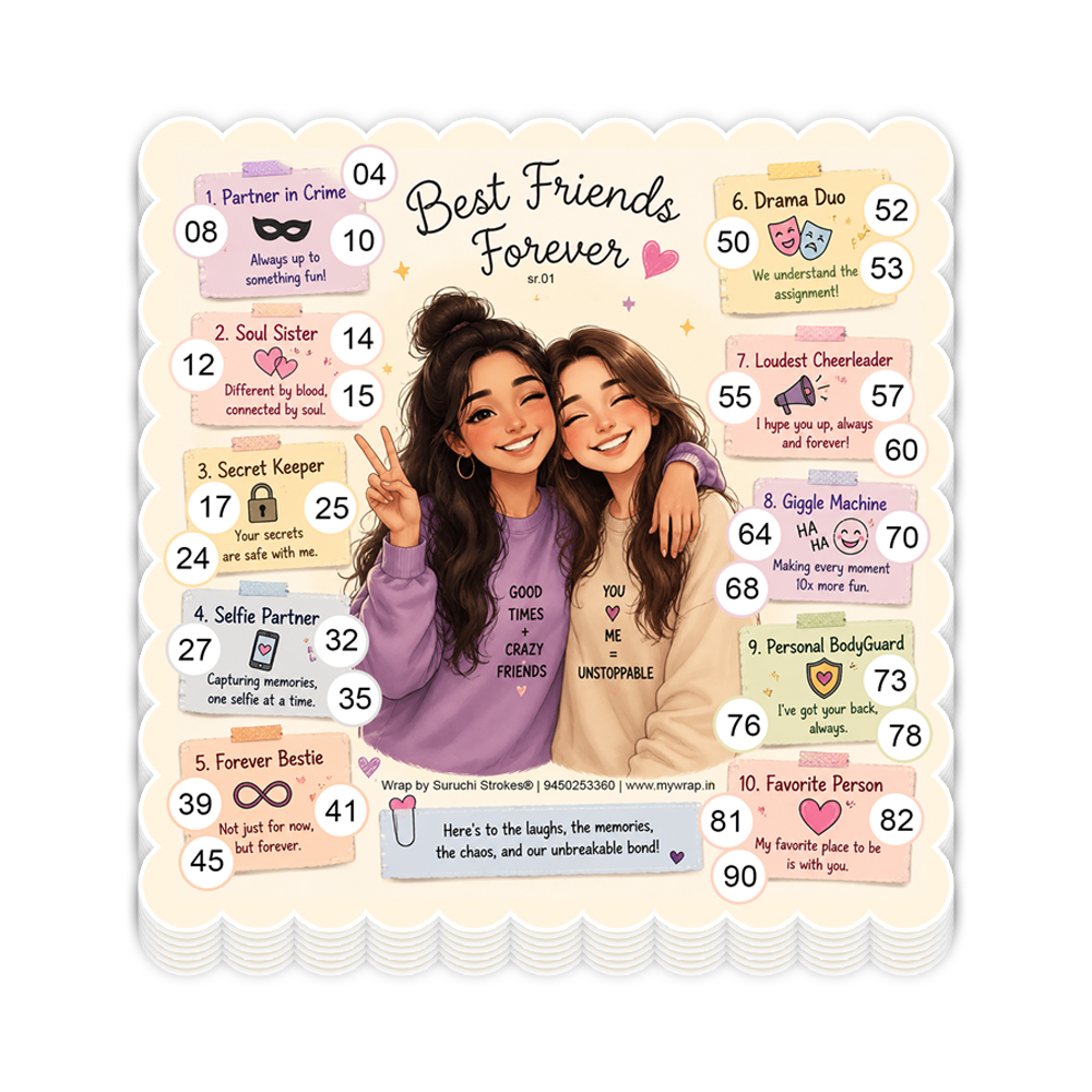 Friendship Tambola Tickets | Best Friend Forever Theme Party Game
